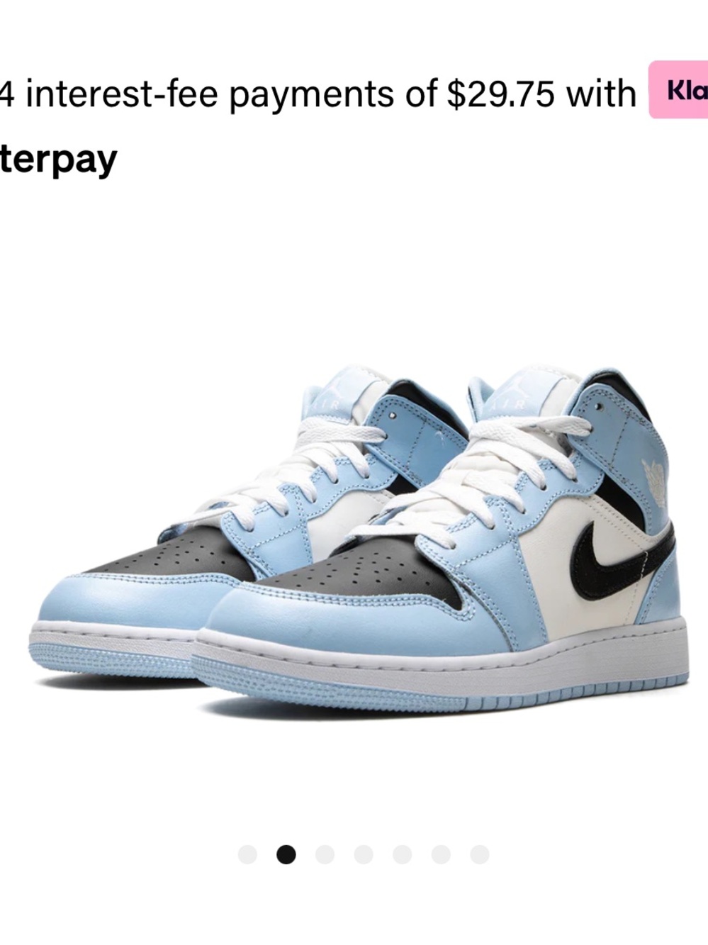 Jordan Air Jordan 1 Mid Light Blue White Black